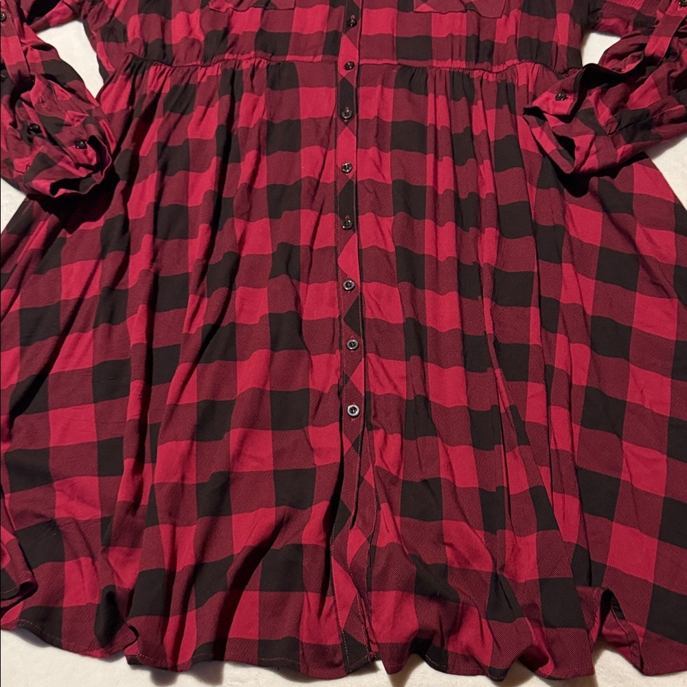 Torrid black/berry plaid dress - Picture 3 of 5